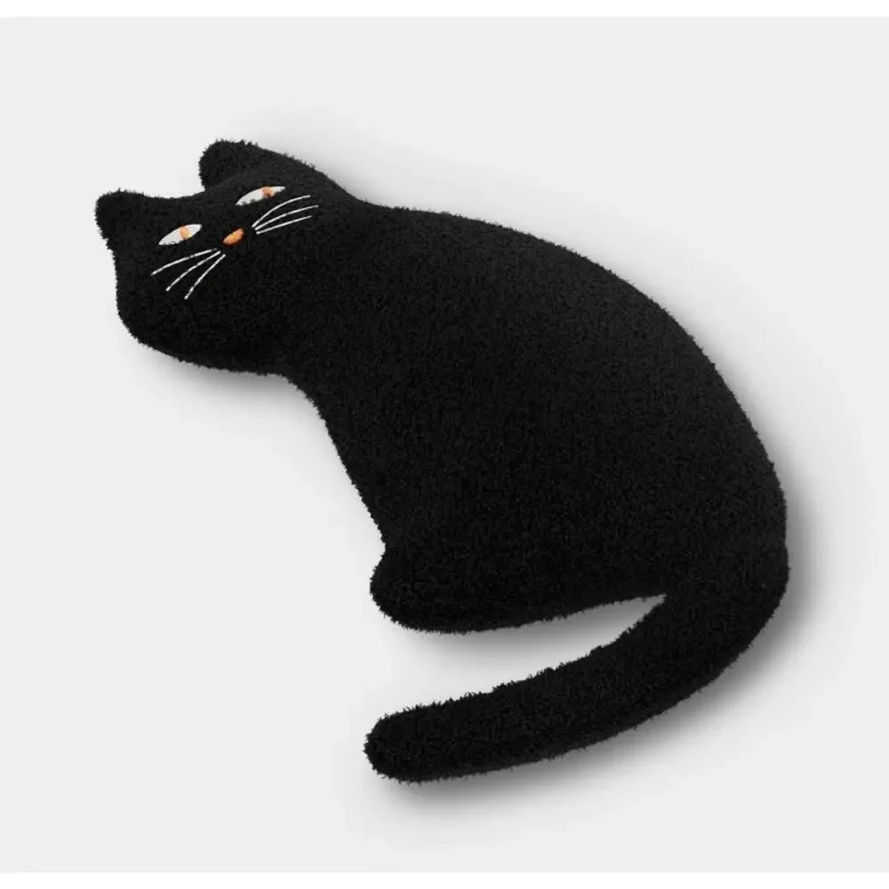 Hyde & EEK Boutique Black Cat Halloween Throw Pillow Plush Target Decor